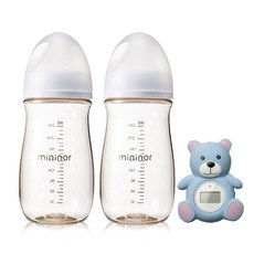 아가방 미니노어 PPSU 240ml 젖병 2개 +젖꼭지2단계 2개 +탕온도계 신생아 출산선물세트, 미니노어 출산세트/