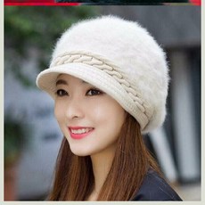 봄가을 베레모자 계절 겨울 두터운 융털 귀목 털실 헌팅 보온 후드 가장자리 여성