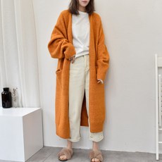 가을 겨울 루즈핏 롱 가디건 홀가먼트 울