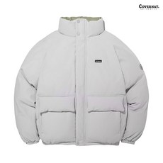 커버낫 숏패딩 경량패딩 구스다운 리버시블 숏 푸퍼 그레이