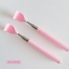 마카롱 효자손 접이식 휴대용 길이조절 등긁개, 2개, 핑크