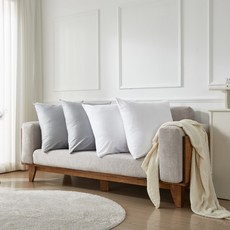 구스온 클래식 자가드 60수 사틴면 특대형 쿠션커버, 화이트