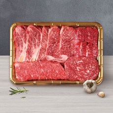 [G][신비하누] 한우 1등급 구이채반 선물세트 2호 1.4kg(등심200g x 2팩+채끝200g+특수200g+불고기300g+국거리300g), 없음, 1개