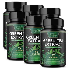 헬스뉴트리션 그린티 녹차 추출물 1300mg Health Nutrition Naturals Green Tea Extrac, 6개, 120정