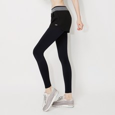 리바디 요가복 필라테스복 9부 투인원 팬츠 시엘 블랙 R8F-BL2154BK