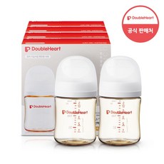 더블하트 모유실감 3세대 PPSU 베이직 트윈팩 (젖꼭지미포함), 제뉴인화이트, 160ml, 8개