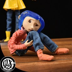 네카 컨저링 수녀 유니버셜 피규어 NECA 7 인치 유령 어머니 Coraline 비옷 버전 실제 옷 박스형 손 그림 모델 장난감 선물, [03] 캐롤라인 스트라이프 셔츠 버전 카드 의상, [01] 카드 장착 [가동식 볼 조인트]