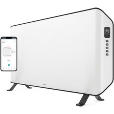 Duux Edge Smart 2000W 전기 히터 에너지 절약-전기 컨벡터 전기-팬 욕실-온도 조절기가있는 라디에이터-최대 30m²의 객실 용 히터-회색, 1500W Duux _White
