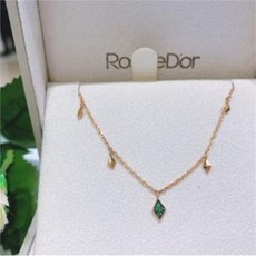 RoseeDor 로제도르 골든듀AMC HY 14K 핑크골드 그린 큐빅 발찌 FAMJ B 0181