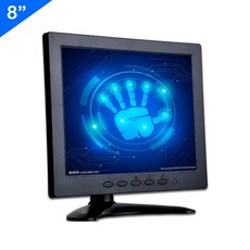 산업용 모니터 ZHIXIANDA 8 인치 1024x768 lcd led 데스크탑 카메라 자동차 CCTV DVR 현미경 HDMI VGA AV BNC 입력, 검정
