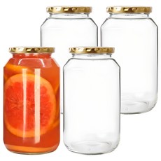 경성리빙테크 원형 유리병, 850ml, 4개
