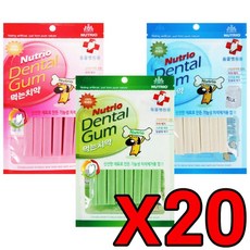  구취치석제거 구강케어 중형견개껌 20개 / 강아지다이어트간식 반려동물용, 우유 