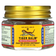 타이거팜 Tiger Balm 통증 완화용 연고 아주 강력한 효능 0.63 온스 (18 그램) TGB-22010, 1개
