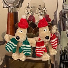 그로밋 크리스마스 겨울 시리즈 인형 키링 키홀더, 그린
