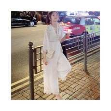 알지구 써스데이아일랜드원피스 이른 가을 2020 여성 삼아 사진 흰색 드레스 태국 휴가 스커트 점프 슈트 해변 여행