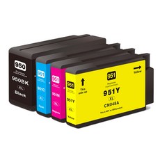 잉크다파라 HP 호환잉크 950XL 세트 대용량 OFFICEJET PRO 8610 8600 8100 8640 8620 8660 276DW 251DW, 1세트, 950XL 4색/호환 1개, 검정+파랑+빨강+노랑