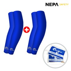 네파 텐셀 심리스 쿨토시 팔토시 2p x 2세트 + 브레드캣 파우치세트, 블루+블루, 1개