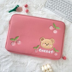 키티버니포니노트북파우치 체리 곰 아이패드 노트북 파우치 맥북 태블릿 갤럭시탭 LG그램 가방 체리곰 파우치