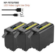 Probty 10800mAh NP-F980 NP-F970 NPF960 NP F970 배터리(USB 충전 출력 포함) 소니 PLM-100 CCD-TRV35 MVC-FD91 MC150