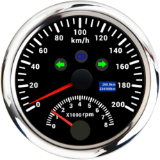 120 200 KM/H MPH GPS 속도계 8000 RPM 타코미터 포함 모토 자동차 트럭 보트 12V 85MM 용 디지털 속도계 타코미터 센서, 200kmh BS