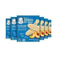 Gerber 치발기 바퀴 모양 간식 애플 하비스트 42g1.48온스 6개입, 없음, 42g, 2) Banana Peach - 12 Count Pac, 12개