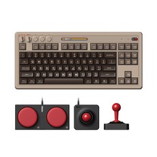 8BitDo Retro87 C64레트로 기계식 게이밍 키보드 2세대 듀얼 슈퍼버튼 조이스틱 포함, Retro87 C64