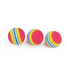 인터랙티브 고양이 레인보우 볼 고양이와 놀이 씹고 긁기 공 실내, D.3.5cm, 1개