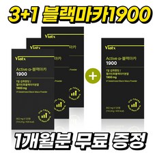 비아텍스 활성 블랙마카 1900 ACTIVE BlackMaca 1900MG VIATX, 4개, 120정