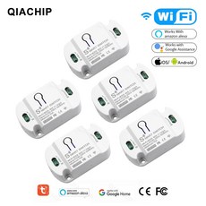 차단기 APP220V 낙서 홈 스마트 10A 무선 구글 QIACHIP-와이파이 미니 홈 스마트 알렉사 제어 원격 라이프 타이머, 2)2 WIFI Controller