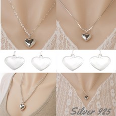 은비나리 실버펜던트 하트 메달 여성 925정품 은 클레식 하트 펜던트 순은 Love Pendant 목걸이용 팔찌용 팬던트 4종 Size