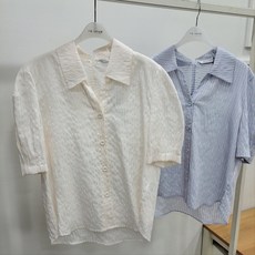 [미센스] 보우트 넥 볼륨소매 블라우스