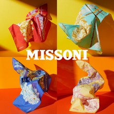 [미쏘니 MISSONI] 플라워 스퀘어 스카프 세트 (2종)