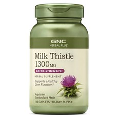 GNC 밀크 씨슬 1300mg 엑스트라 스트렝스 캐플렛, 120정, 1개