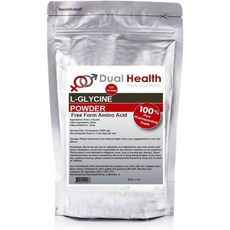 Dual Health Body and Mind 글리신 파우더 (4온스) 퓨어 프리 폼 벌크 보충제 - 아미노산 Non-GMO 글루텐, 1개 - 글리세릴스테아레이트