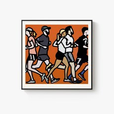 줄리안오피 그림 액자 Running Men 3종, 2, 라이트 우드