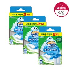 스크러빙버블 젤스탬프 변기세정제 비누향 리필 38g*2 x 3개