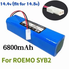 VmAh배터리팩작업마미로봇배터리 밧데리 ROEMO SYB2 로봇 진공 청소기 용 6800mAh 원제품 충전식 리튬 이온 배터리 01 6800mAh
