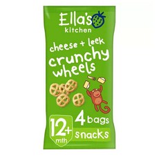 Ellas Kitchen 엘라스 키친 오가닉 치즈 리크 멀티그레인 휠 스낵 12개월 이상 15g 4개입 4팩, 4개