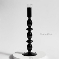 데코 홈 홀더 캔들 책장 홀더 촛대 거실 스틱 장식 블랙 꽃병 유리 캔들 장식 모던, 02 B Black 2ring, 1개