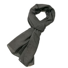 Shanlin 남녀공용 면 리넨 스카프 격자무늬-라이트 블루 74.8\"x35.4\" (190x90cm), 단색 다크 그레이, 1개