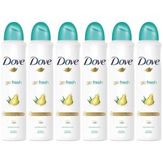 미국 Dove 도브 고프레시 PEAR 앤 알로에베라 에어로졸 스프레이 데오드란트 150ml 6팩, 6개