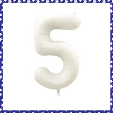파티브로 32인치(=70cm) 파스텔 숫자풍선 생일 기념일 포토존 꾸미기, 숫자5, 1개, 크림화이트 숫자5, 1개, 크림화이트