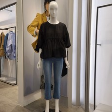 나이스클랍 가을신상 초특가세일 시스루 소매볼륨셔링 블라우스 A203PWB701