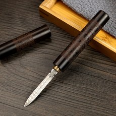 차도구 차칼 차나이프 1Pcs 스테인레스 스틸 흑단 중국 er 차 바늘 커터 다마스커스 나이프, 1개, 1개입
