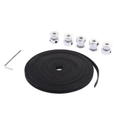 STK5m gt2 타이밍 벨트 6mm 너비 + 5x 풀리 + l 모양 렌치 3D 프린터 용, 단일상품
