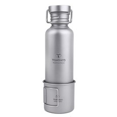 TOMSHOO 300ml 티타늄 컵 750ml 티타늄 물병 세트, grey