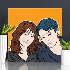 팝아트초상화 캐리커쳐 커플액자 집들이선물 감사패 결혼기념일, 1인, 디자인파일전송, 선택안함