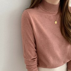 8컬러 부드러운 캐시미어 반목폴라 여성 니트 티 반폴라 목폴라 스웨터