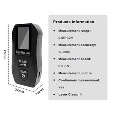 디지털 레이저 거리 계량기 고정밀 미니 레이저 거리 측정기 USB 충전식 측정 도구, 1) 30m - 거리측정기파우치