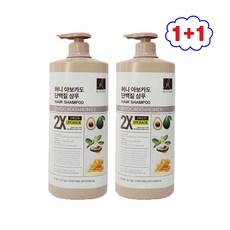 [트윈스몰] 1+1 엘라스틴 허니 아보카도 담백질 샴푸 1100ml, 1.1L, 2개